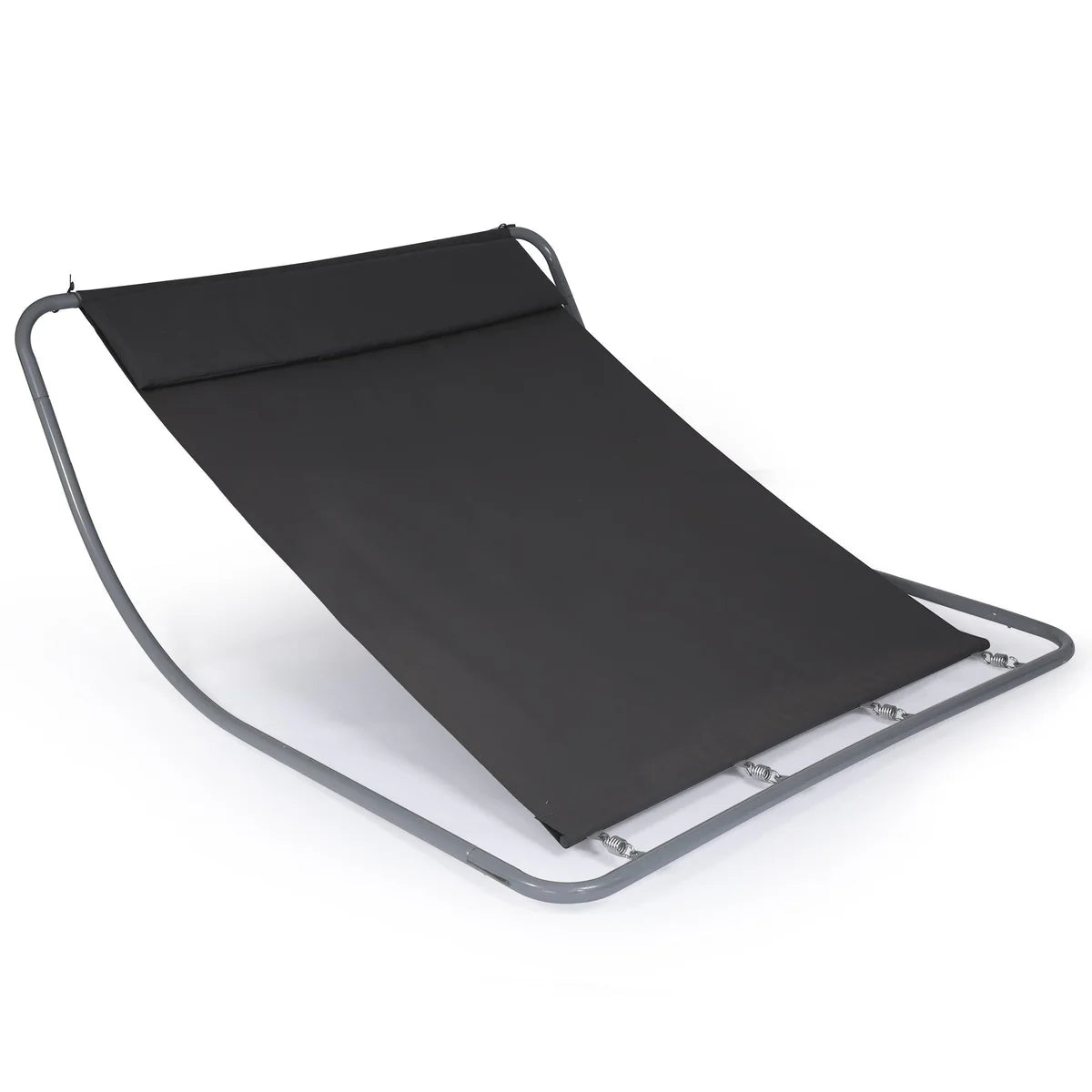 Double Lounge Chair for Outside, Patio Rocking Chaise with Detachable Pillow