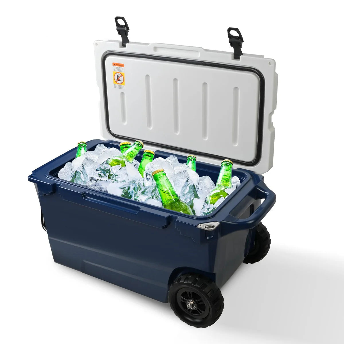 50 Qt Portable Car Refrigerator, Heavy Duty Hard Ice Freezer Cooler with Wheels and Handle