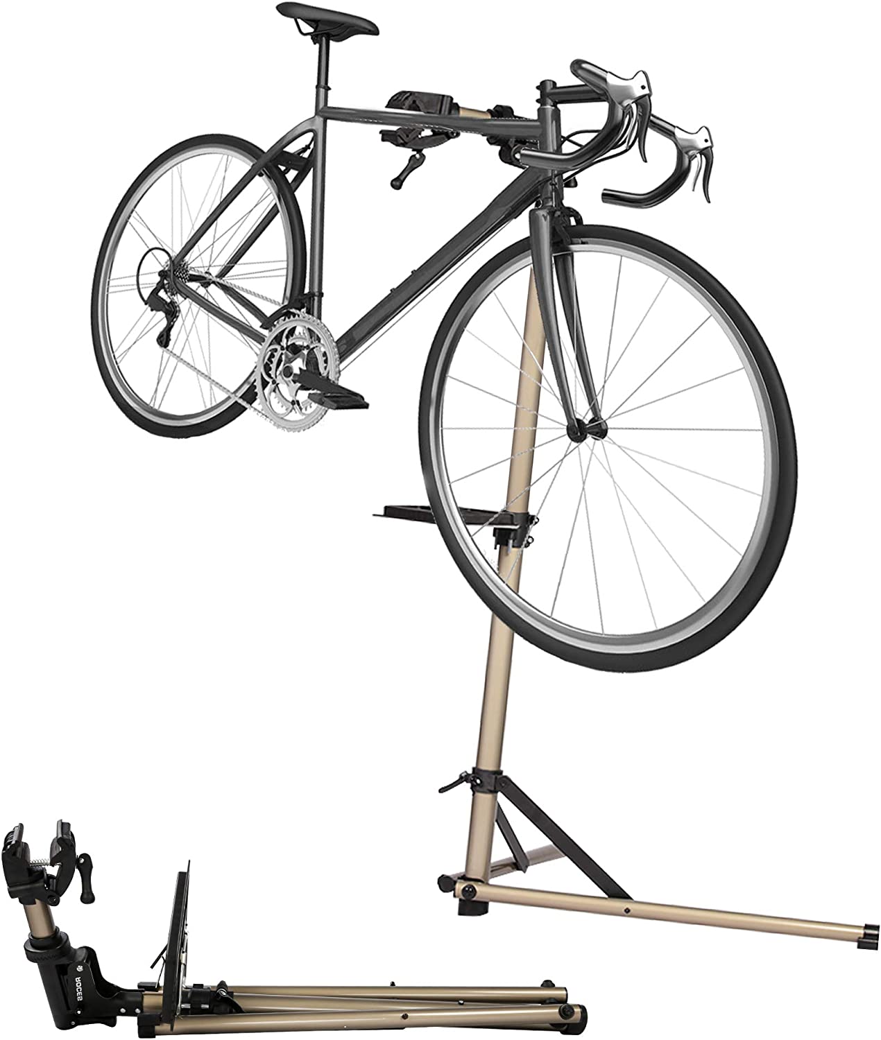 Foldable Portable Bike Repair Work Stand Adjustable Height Bicycle Mechanics Workstand, Up to 60lbs