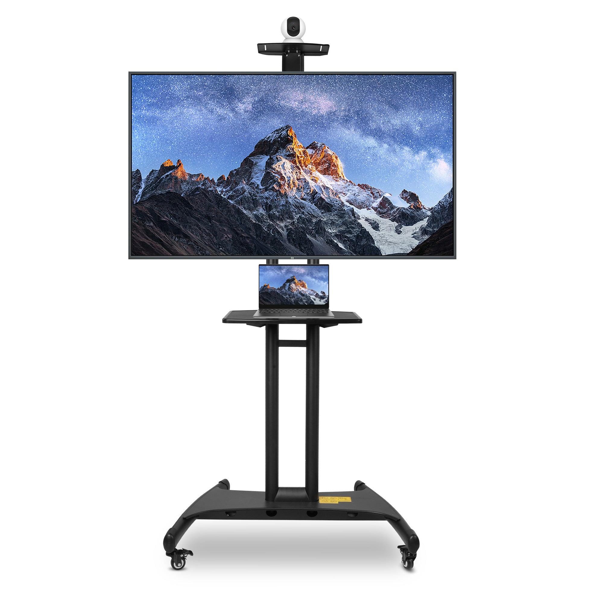 Portable Mobile TV Stand with Wheels for 32-70 Inch Flat Screen TVs - Tall TV Cart, Supports Up to 100lbs, Max VESA 600x400mm