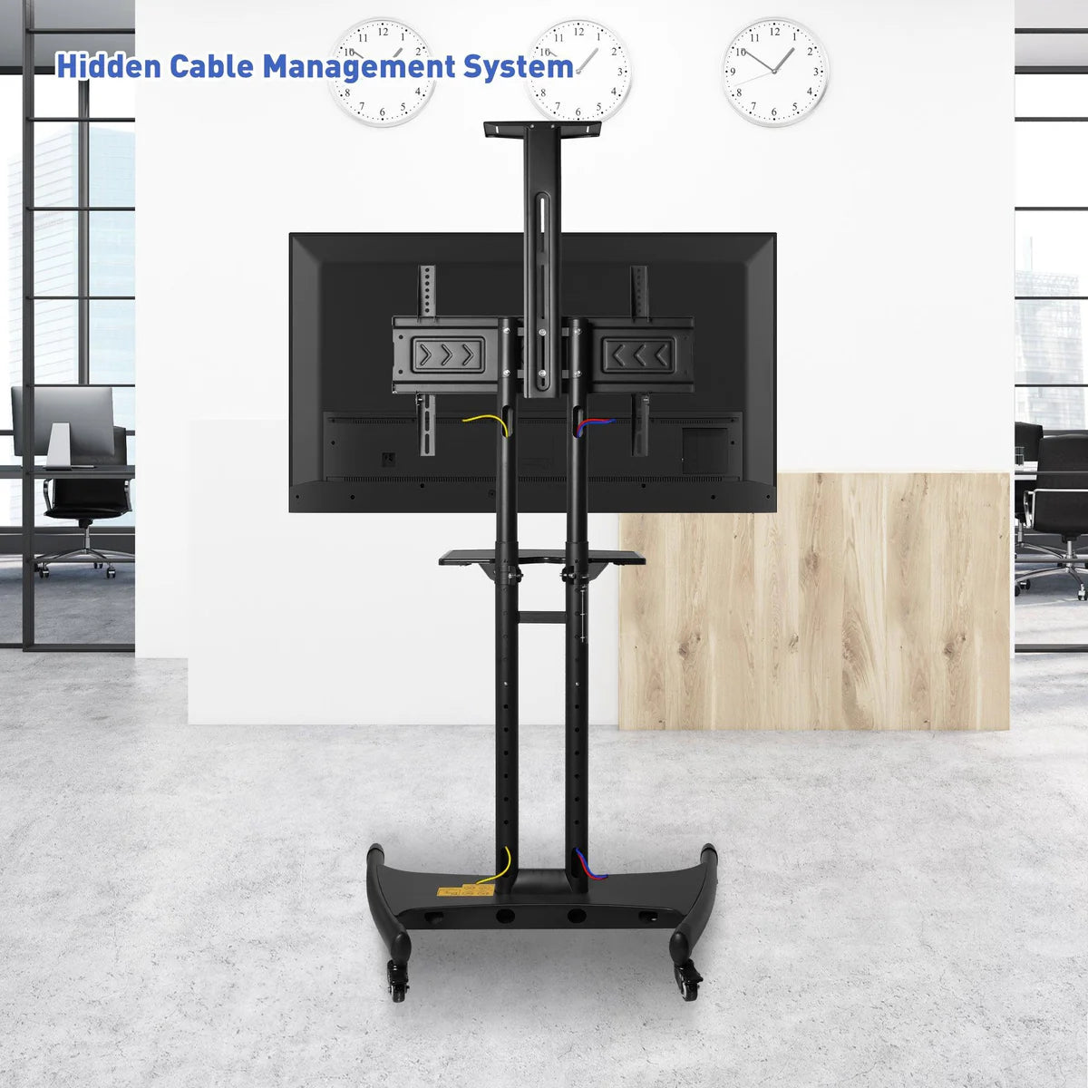 Portable Mobile TV Stand with Wheels for 32-70 Inch Flat Screen TVs - Tall TV Cart, Supports Up to 100lbs, Max VESA 600x400mm