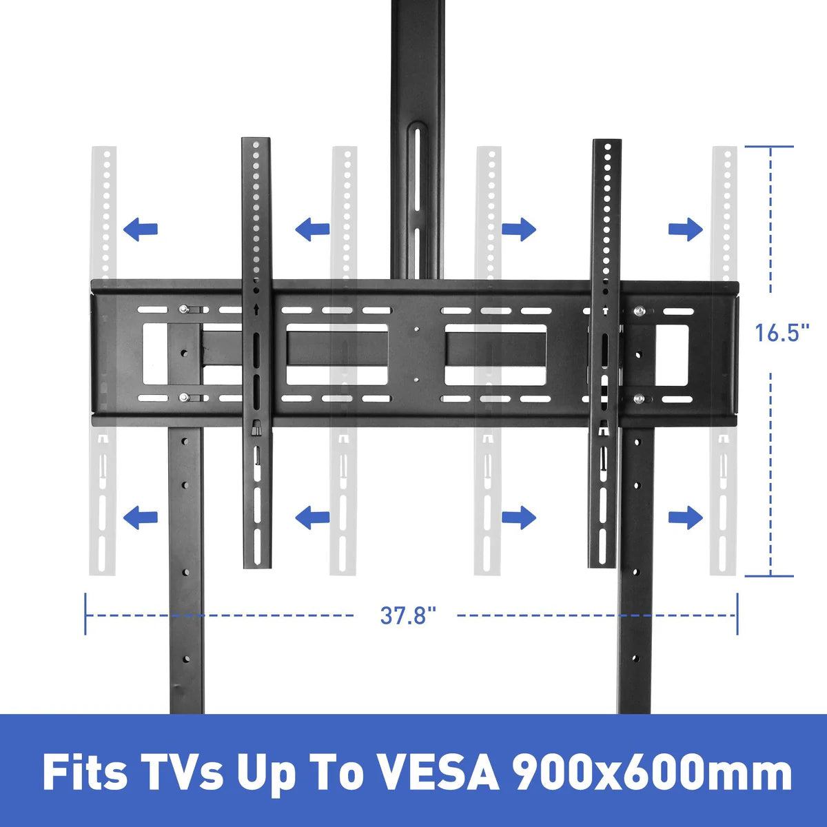 Mobile TV Stand with Wheels for 42-100 Inch Flat Screen TVs - Portable Tall TV Cart, Holds Up to 330lbs, Max VESA 900x600mm