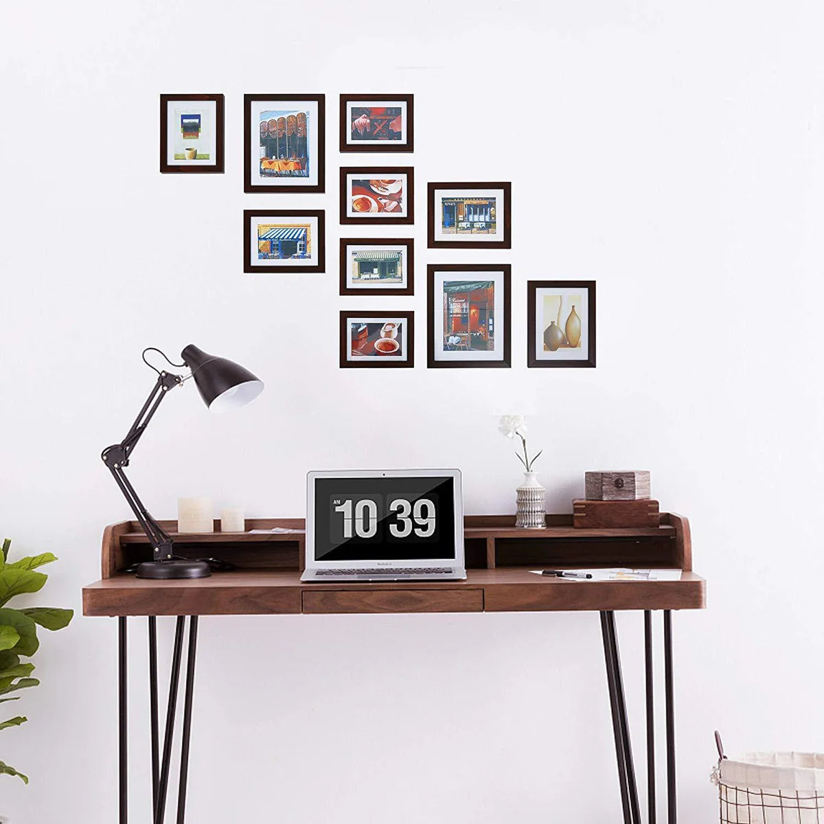 10 Pcs Multi Pack Picture Frame Sets for Wall Collage Display Family Wedding, Brown