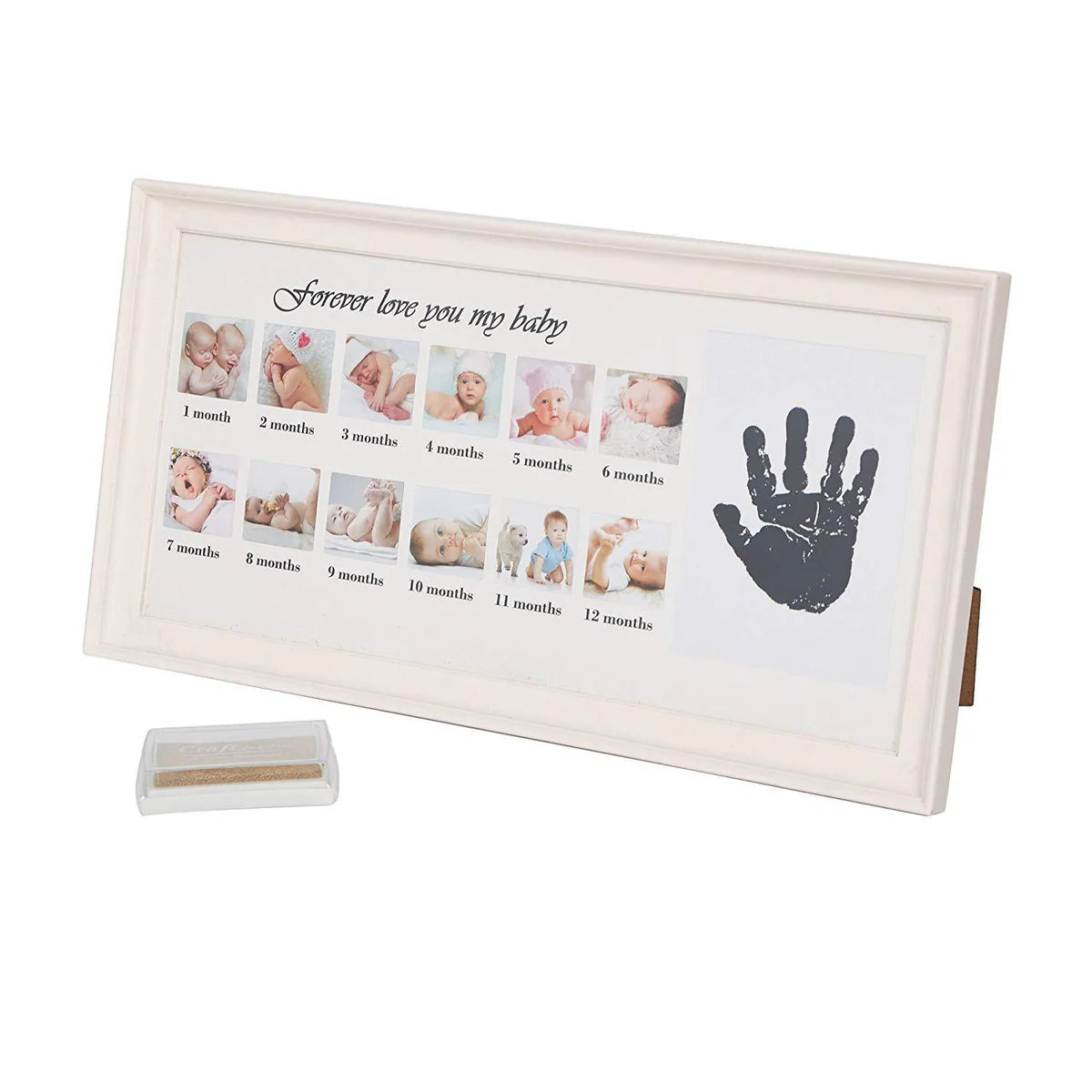 Baby Handprint Kit & Footprint Photo Frame for Newborn Girls and Boys, Pink