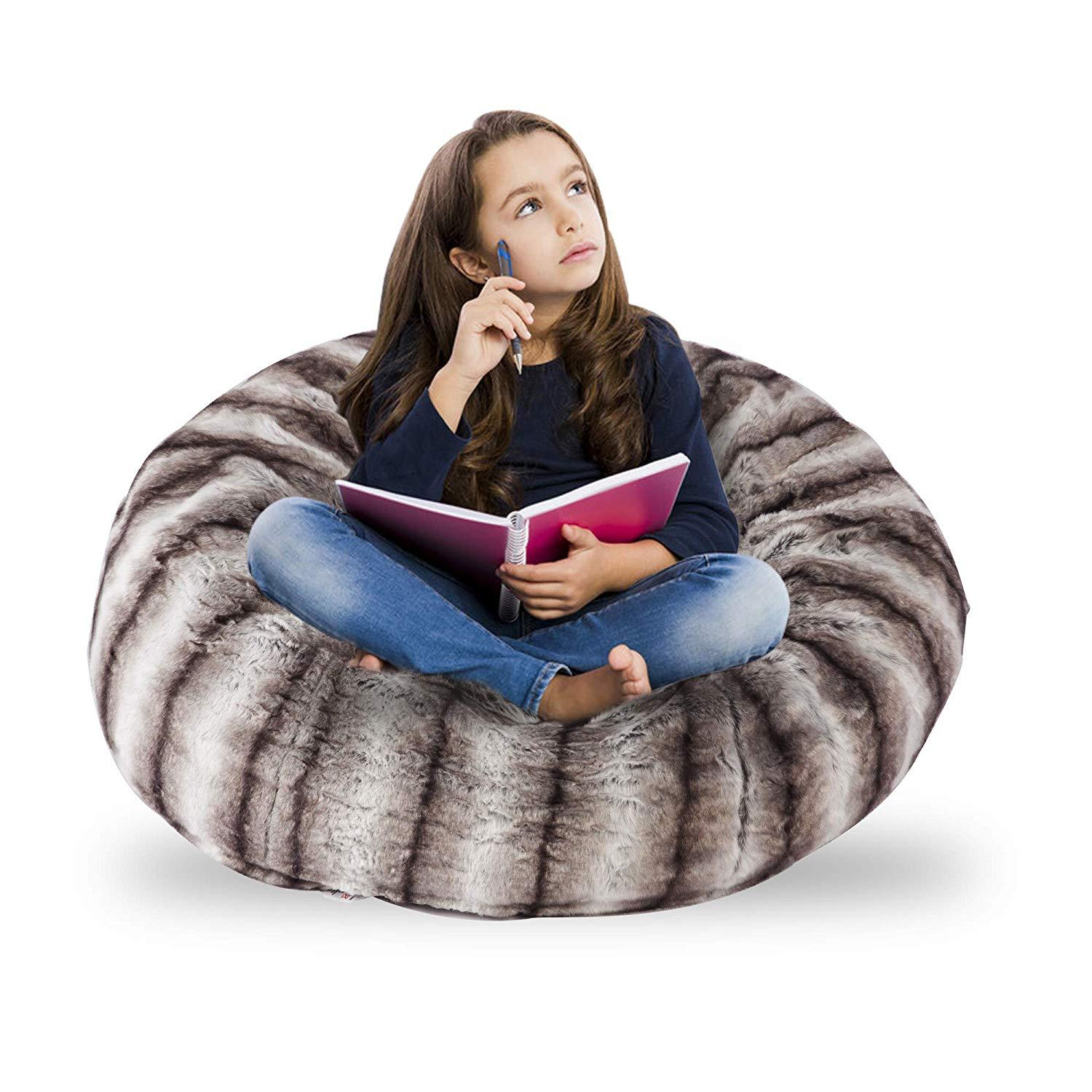 Comfy Bean Bag Chair Sofa Plush Furry Sponge Filling for Adults and Kids 3 Ft