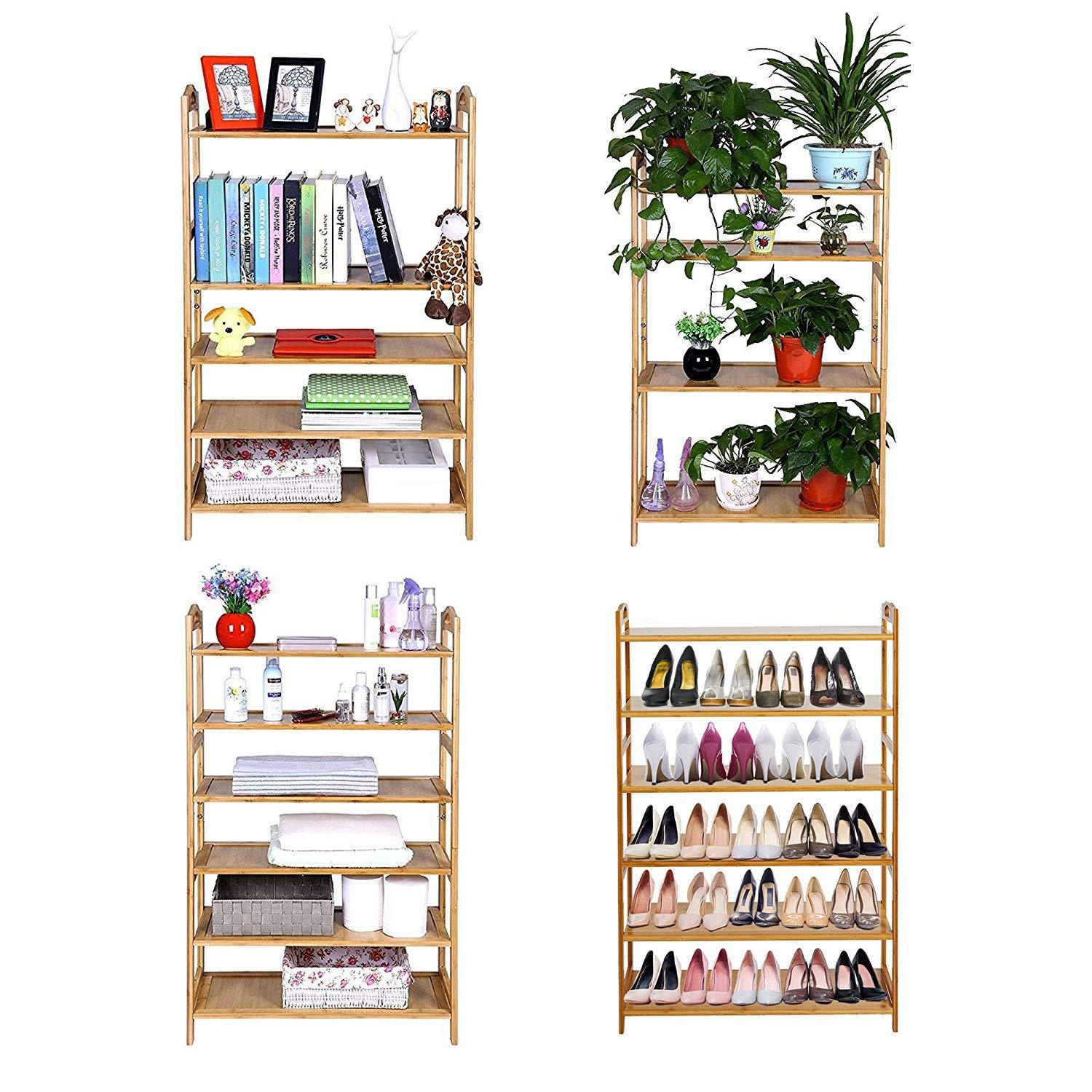 6-Tier Entryway Shoe Rack Wooden Shoe Shelf Storage Organizer Cabinet