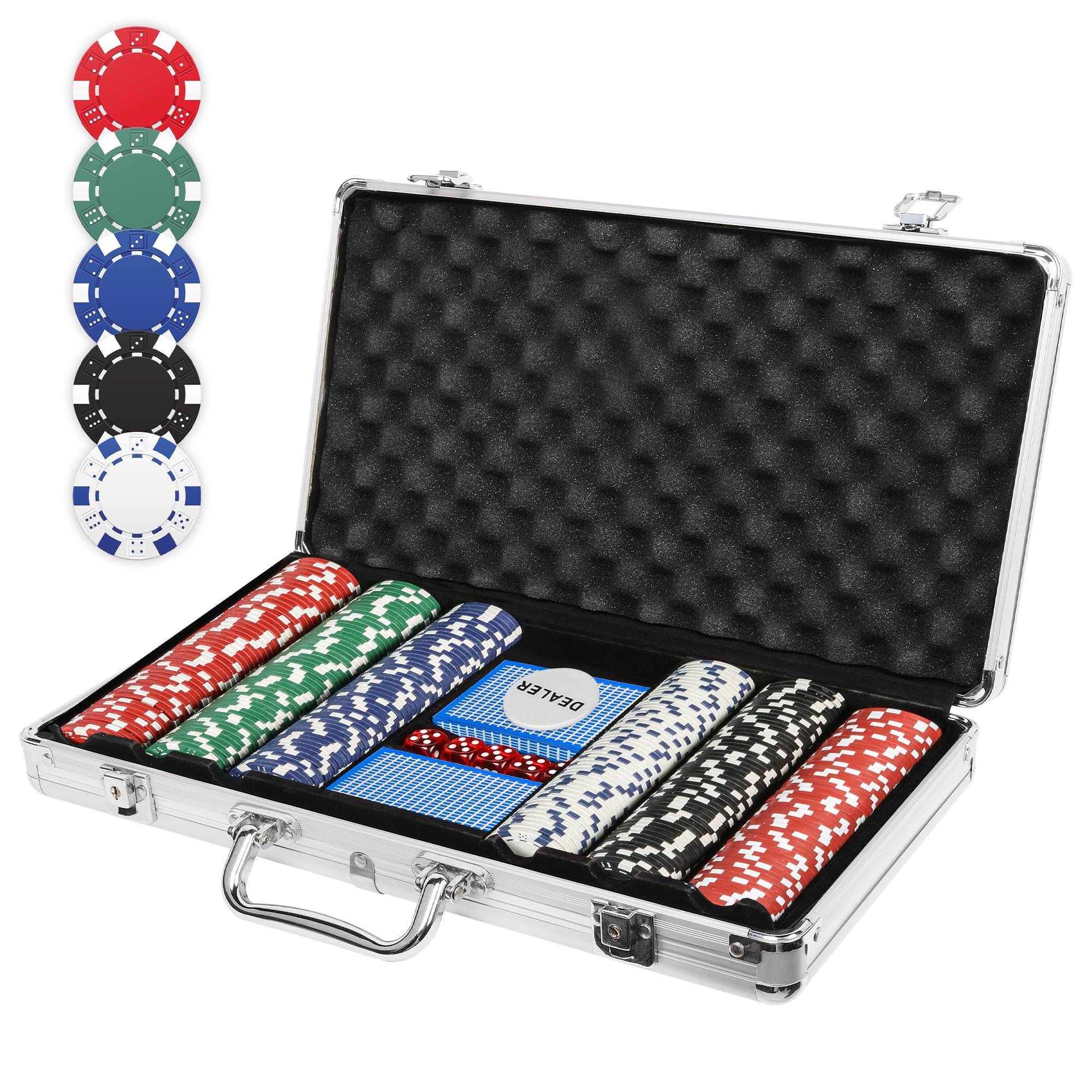 300 Poker Chip Set, 11.5 Gram Poker Set Casino Clay Poker Chips Sets with Case