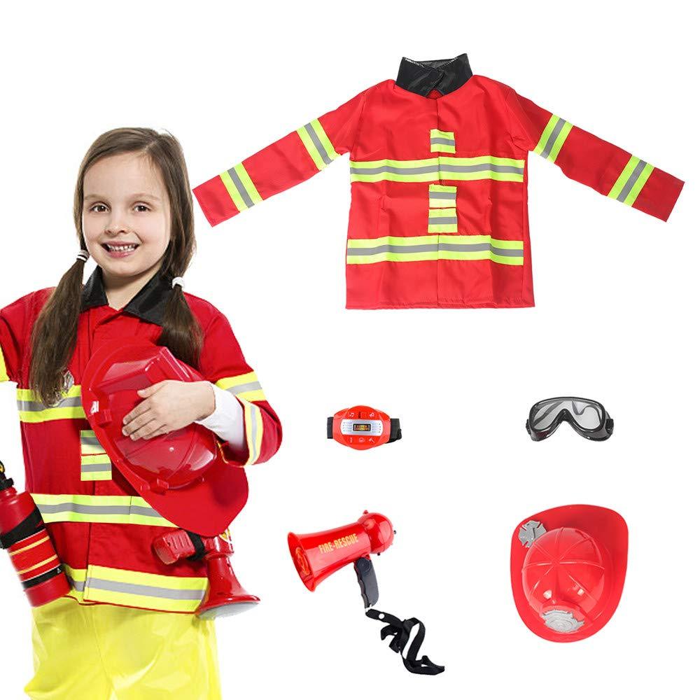 Kids Fireman Costume Toy for Kids with Complete Firefighter Accessories