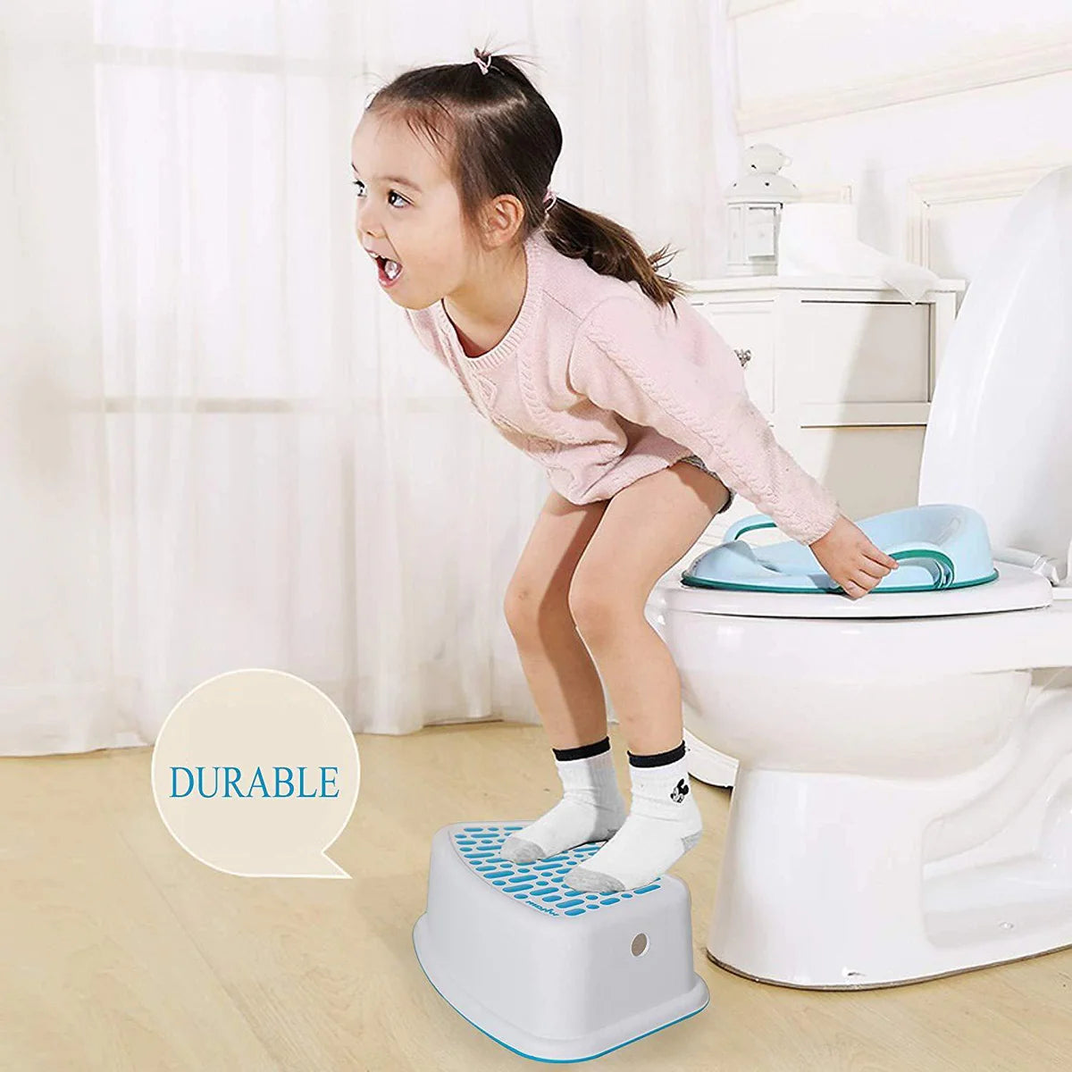 2 Pack Non-Slip Step Stools for Kids, Toddlers Stool Toilet Potty Training, Blue