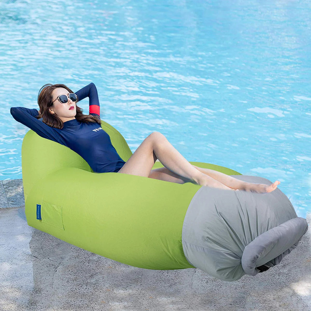 Portable Outdoor & Indoor Inflatable Air Lounger Sofa with Handy Storage Bag for Travelling