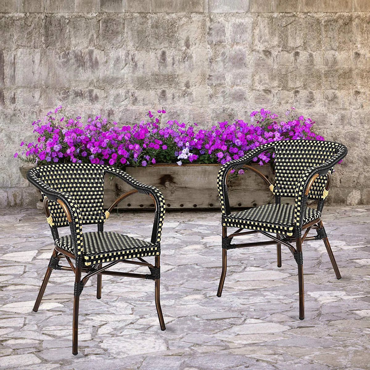 Indoor Outdoor Use Garden Lawn Backyard Bistro Cafe Stack Chair,All Weather Resistant