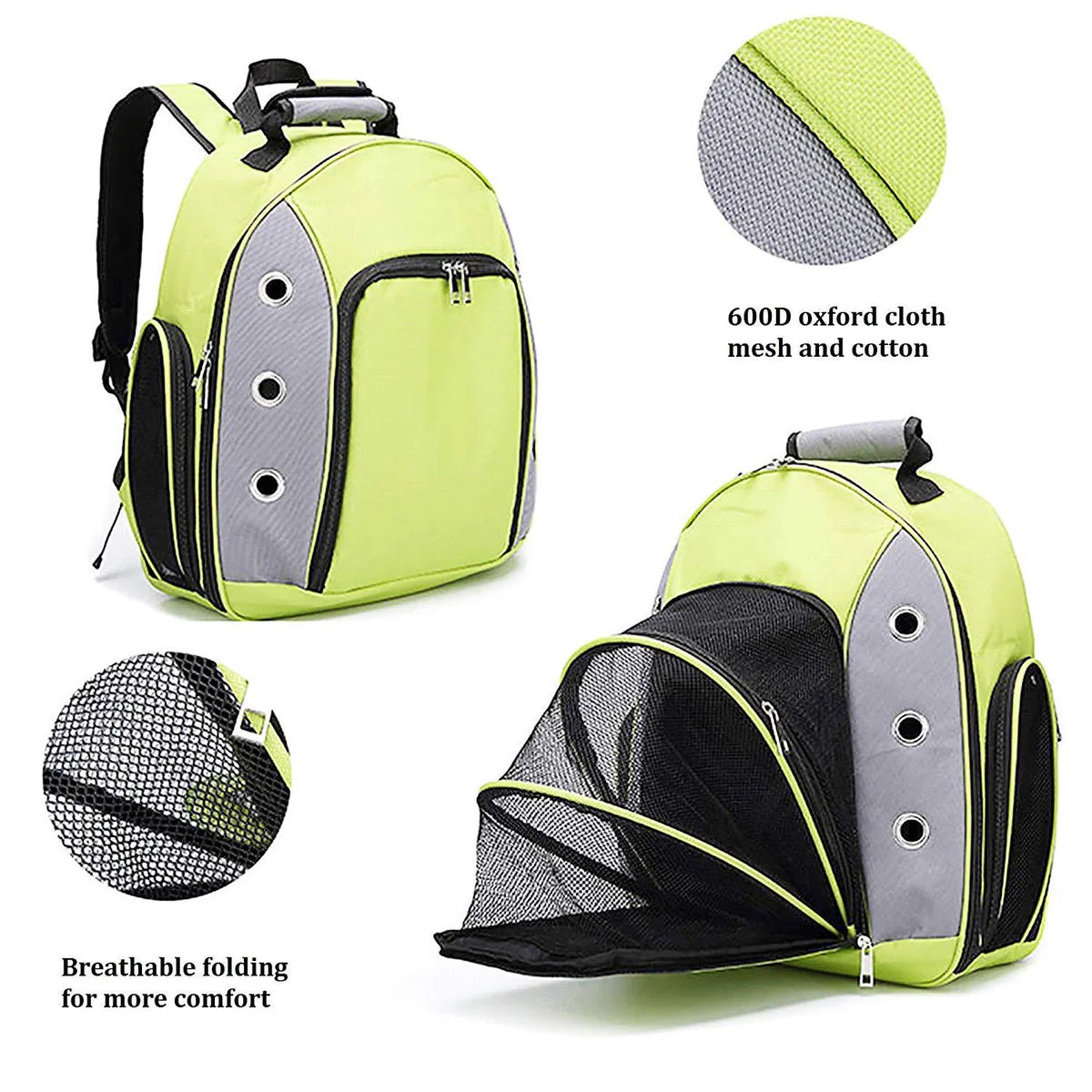 Foldable Pet Carrier Backpack with Breathable Mesh Window - Ultimate Pet Travel Comfort