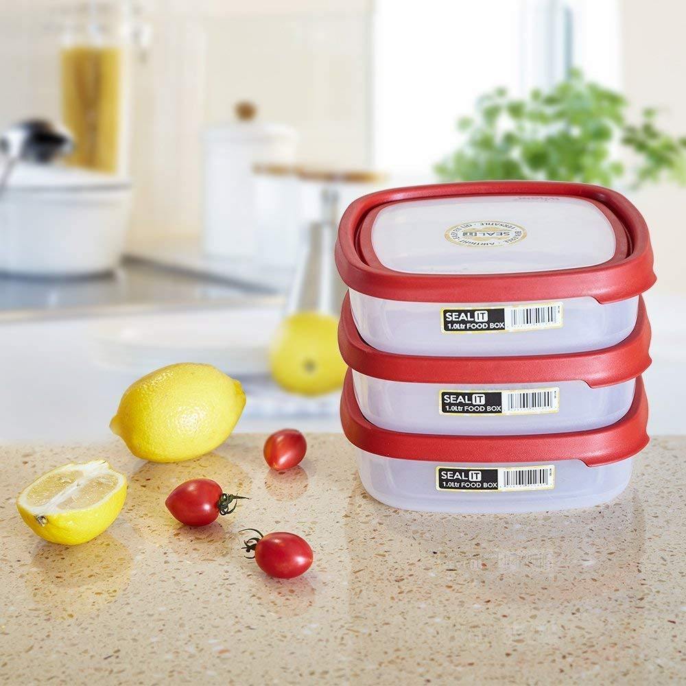 6 Piece Food Storage Container Set with Easy Locking Lids,BPA Free and 100% Leak Proof,Plastic