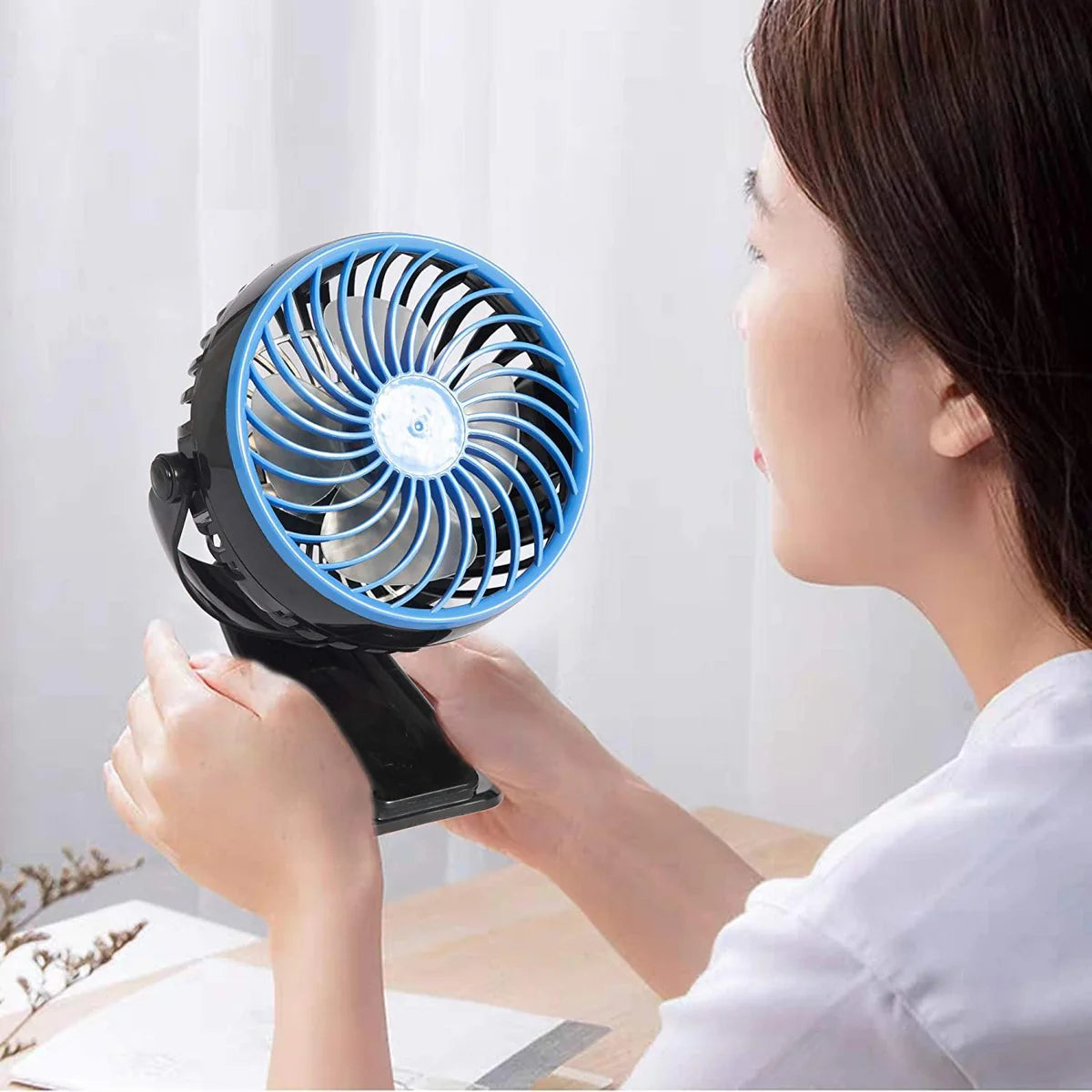 Mini USB Powered Desk Fan can 360 degree rotation Fan Speed Adjustable, Personal Fan Strong Airflow and Quiet for Home Office