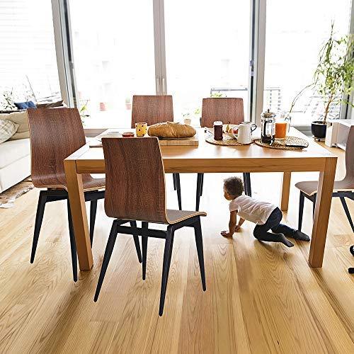 Set of 4 Kitchen Dining Room Chairs with Bentwood and Metal Legs Bistro, Brown