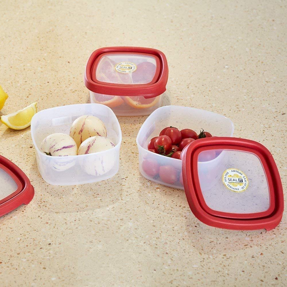 6 Piece Food Storage Container Set with Easy Locking Lids,BPA Free and 100% Leak Proof,Plastic