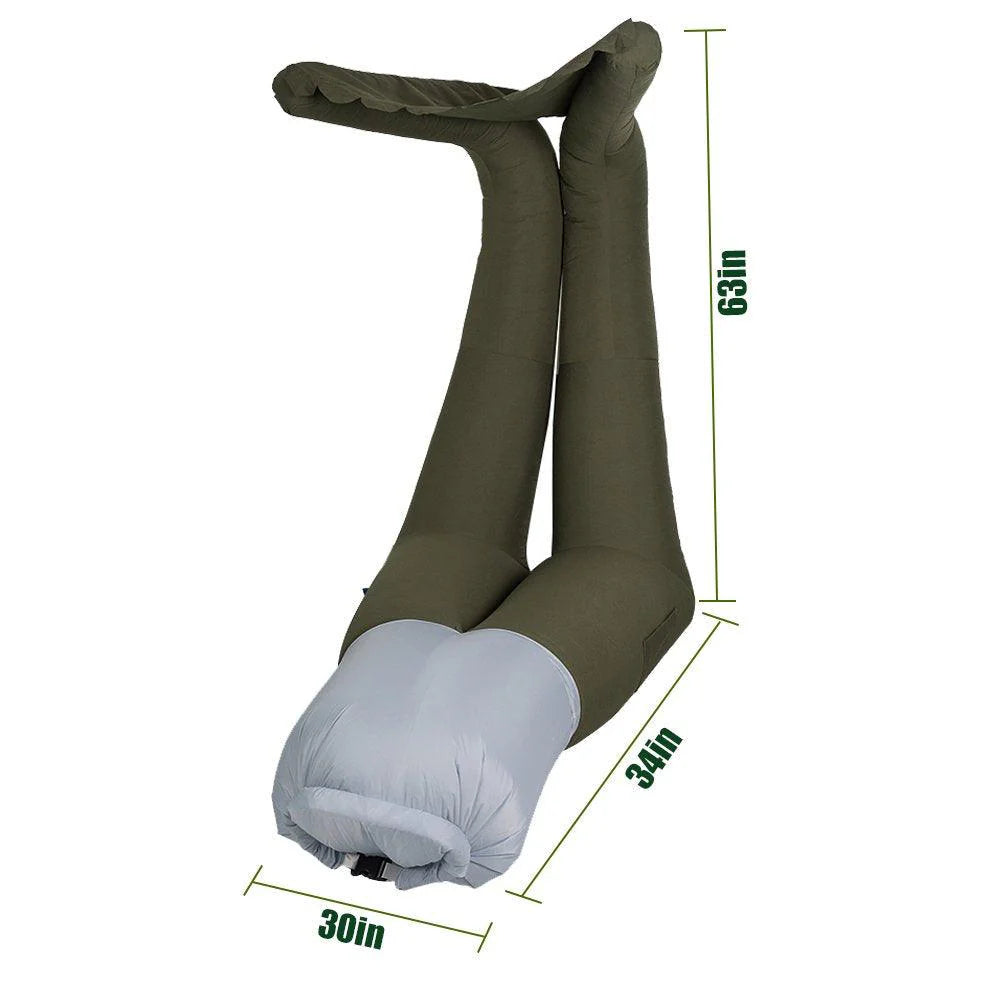 Adjustable Backrest Air Bed Sofa with Carry Bag Perfect for Camping, Army Green