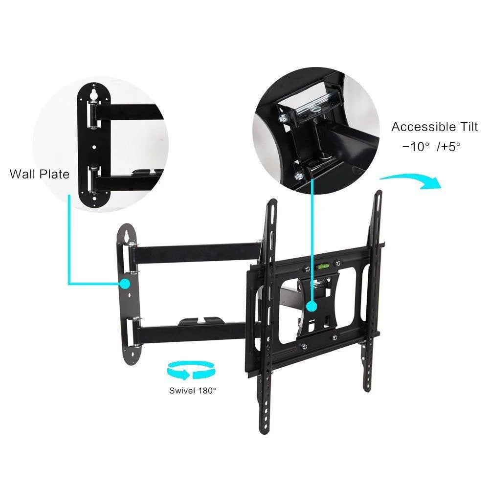 TV Wall Mount for 23-55 inch TV Adjustable TV Holder with Full Motion Swivel Articulating Dual Arms Black