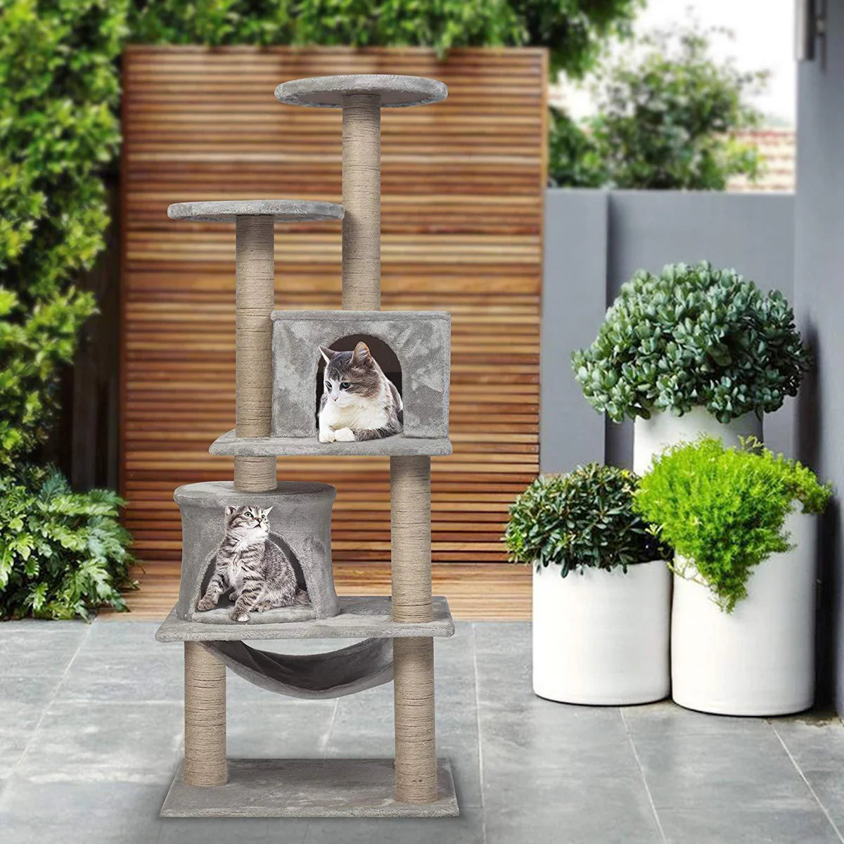 49.2” Mordern Cat Tree Tower, Gray