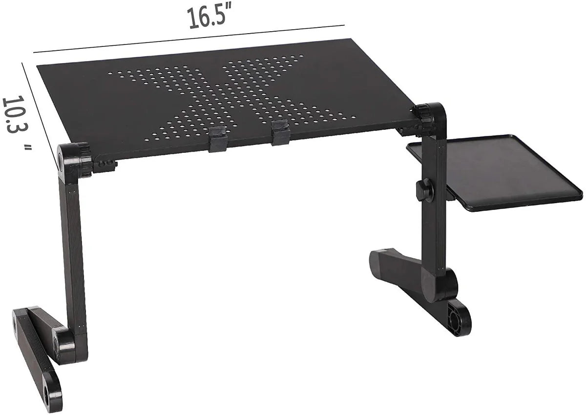 Foldable Adjustable Portable Laptop Table Stand Ergonomic Desk with Mouse Pad