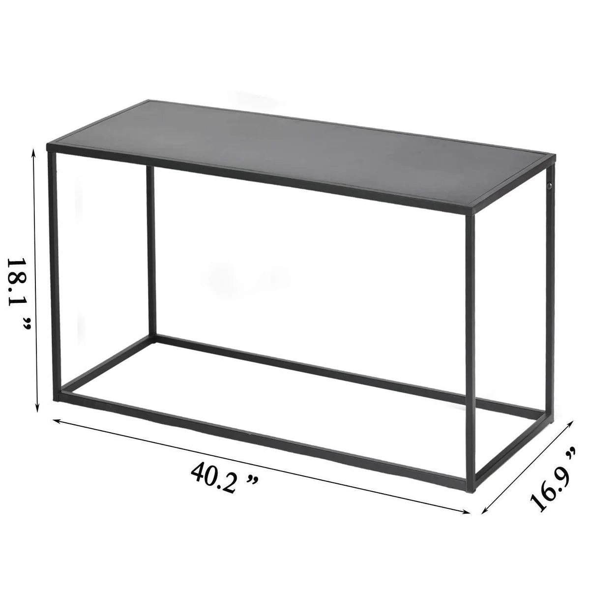 Simple Coffee Table with Anti-Scratch Design Premium Rust Resistant Industrial Cocktail Table for Living Room Black