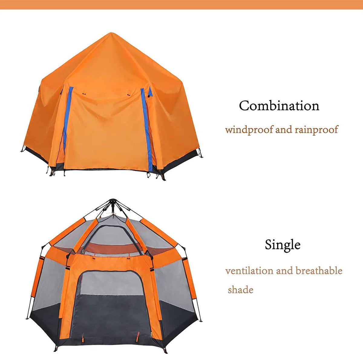 Portable 3-4 Person Camping Tent | Waterproof, Sunproof, and Ventilated Shelter for Outdoor Adventures