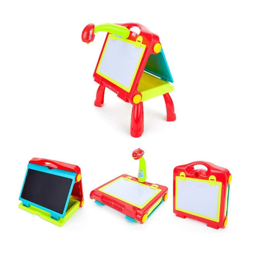 4 in 1 Children Educational Drawing Toy Painting Learning Table with Projector Toy for Age 3+