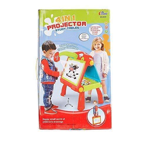 4 in 1 Children Educational Drawing Toy Painting Learning Table with Projector Toy for Age 3+