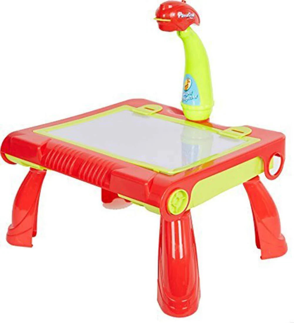 4 in 1 Children Educational Drawing Toy Painting Learning Table with Projector Toy for Age 3+