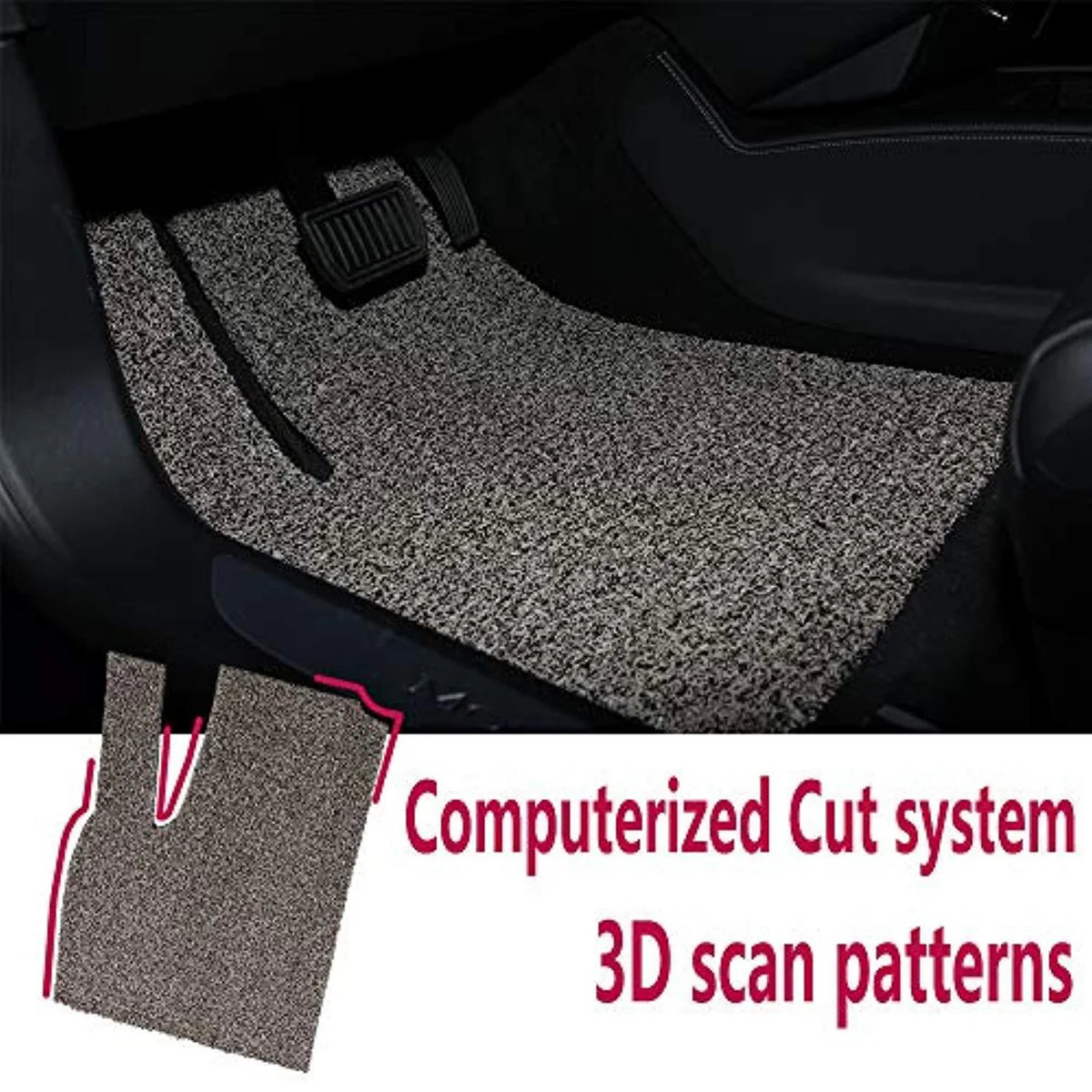 7 Seat Car Floor Mats Set for Tesla Model X All Weather, Gray