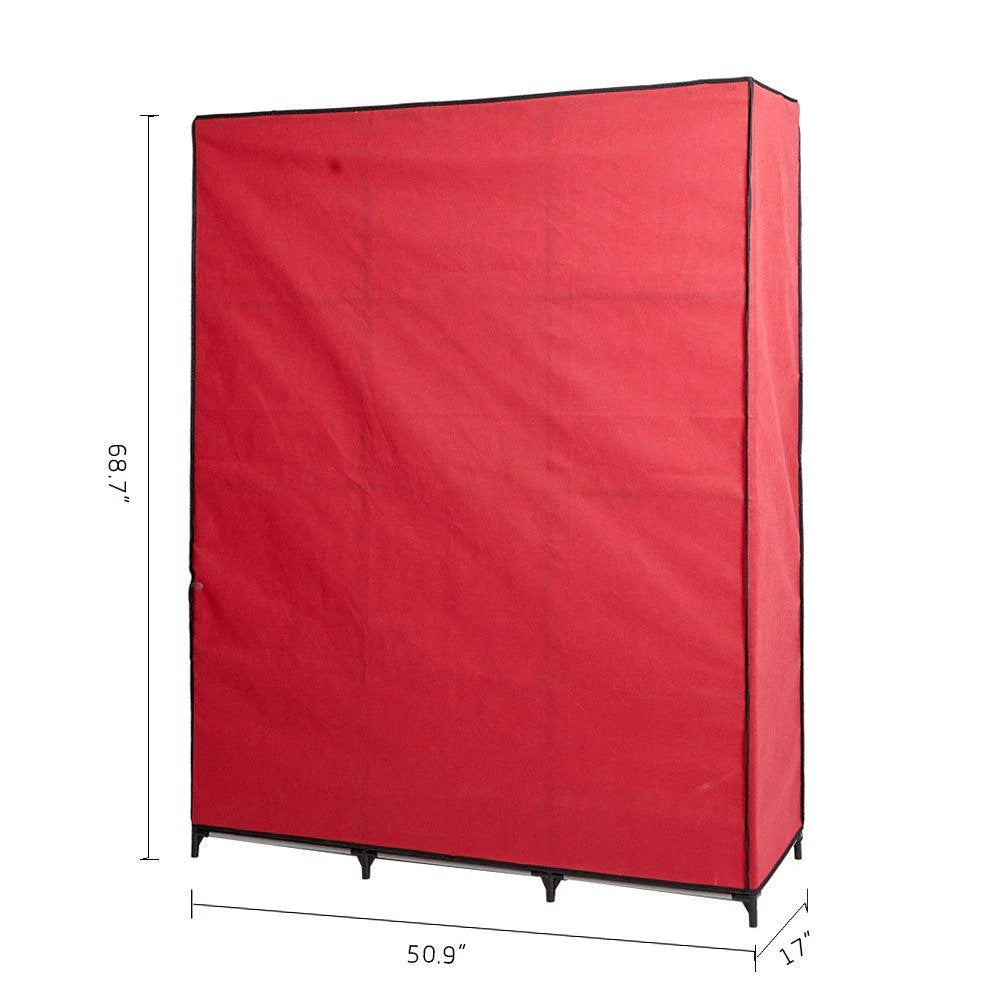 Portable Clothes Closet Non-Woven Fabric Free, Red