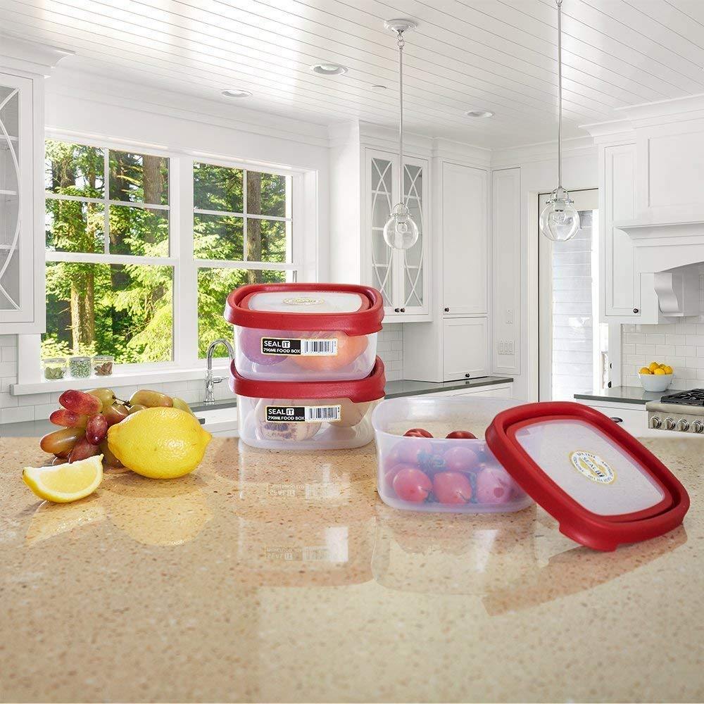 6 Piece Food Storage Container Set with Easy Locking Lids,BPA Free and 100% Leak Proof,Plastic