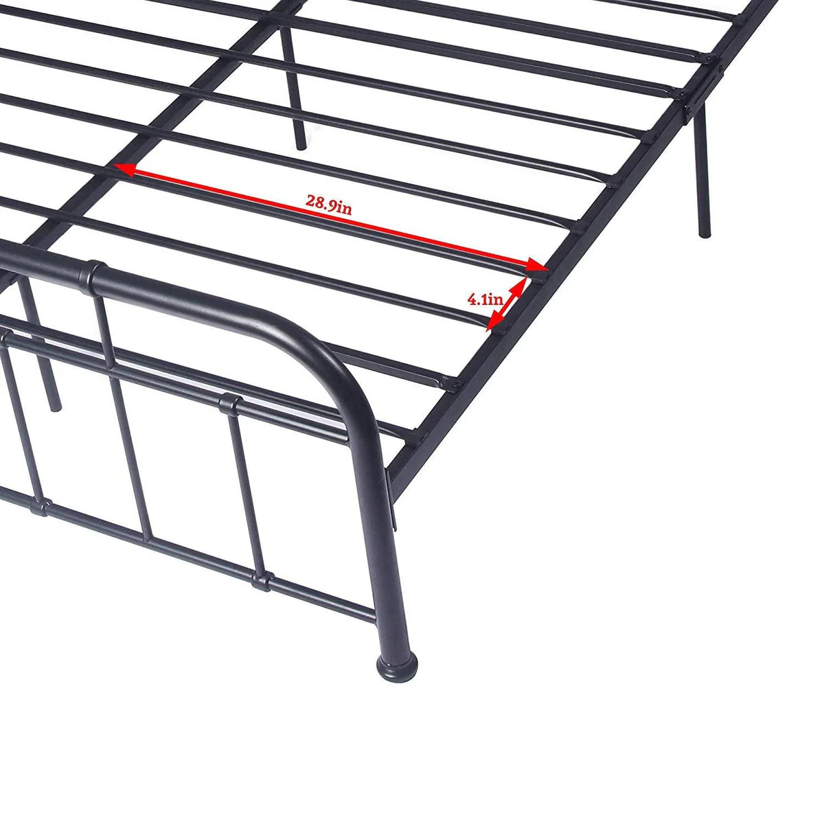 60" Queen Size Contemporary 9-Legs Stable Metal Bed Frame, Black Look