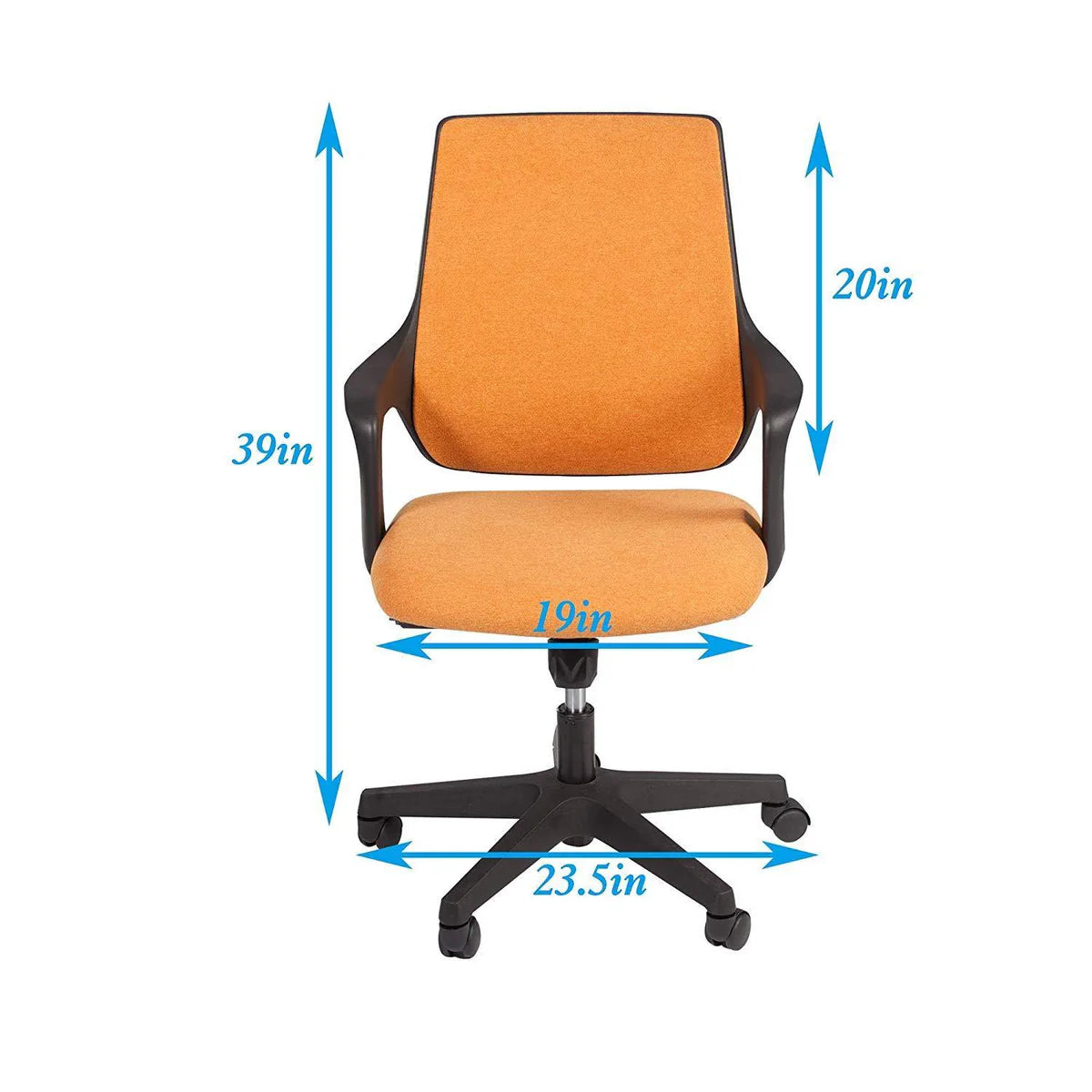 Mid Back Swivel Chair Swivel Office Desk Chair with Arm Office and Computer Chair,Orange and Black