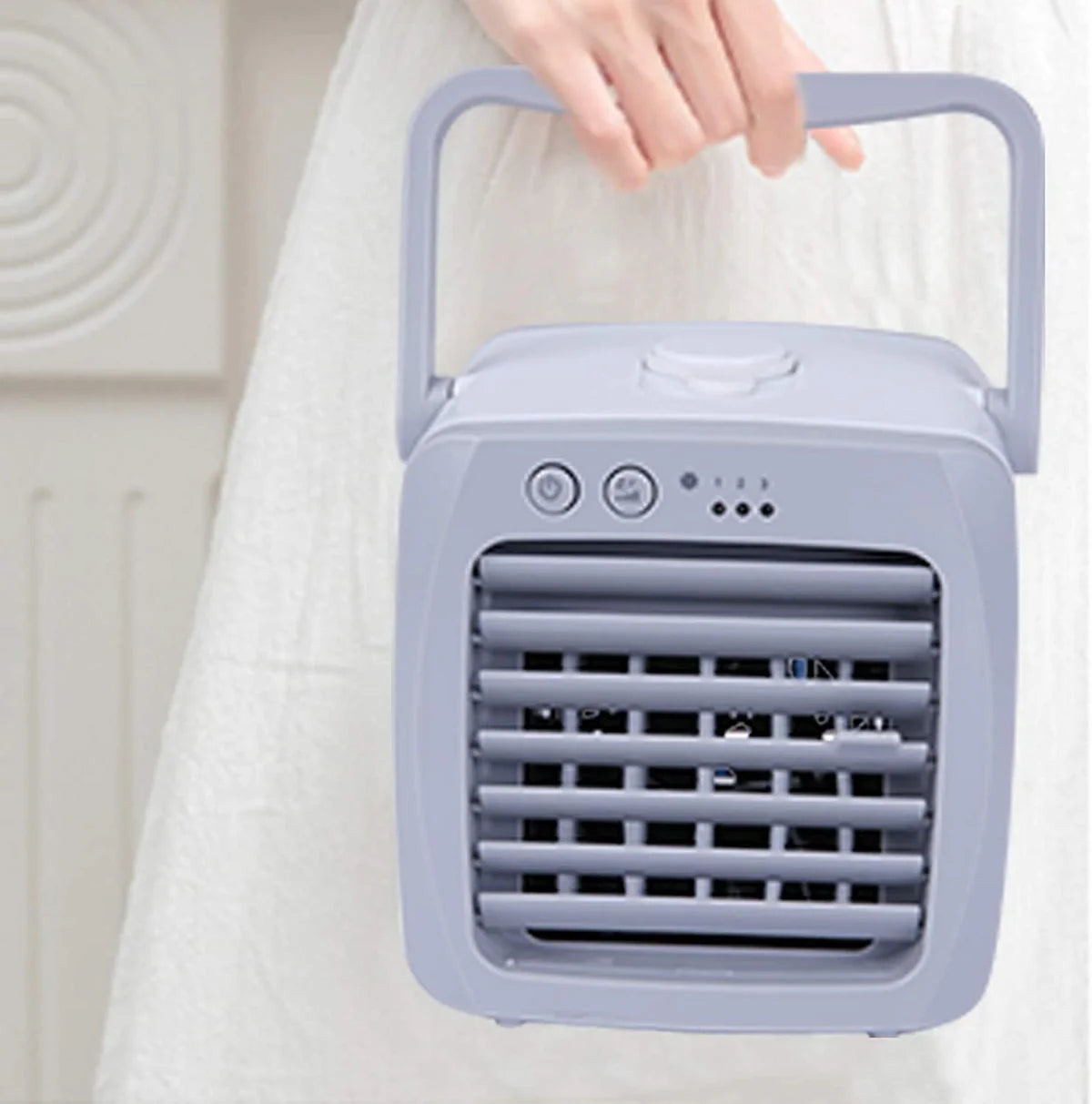 Portable USB Personal Mini Air Conditioner Fan, 3 Speeds, Quiet, Adjustable Vane, Ice Water Tank