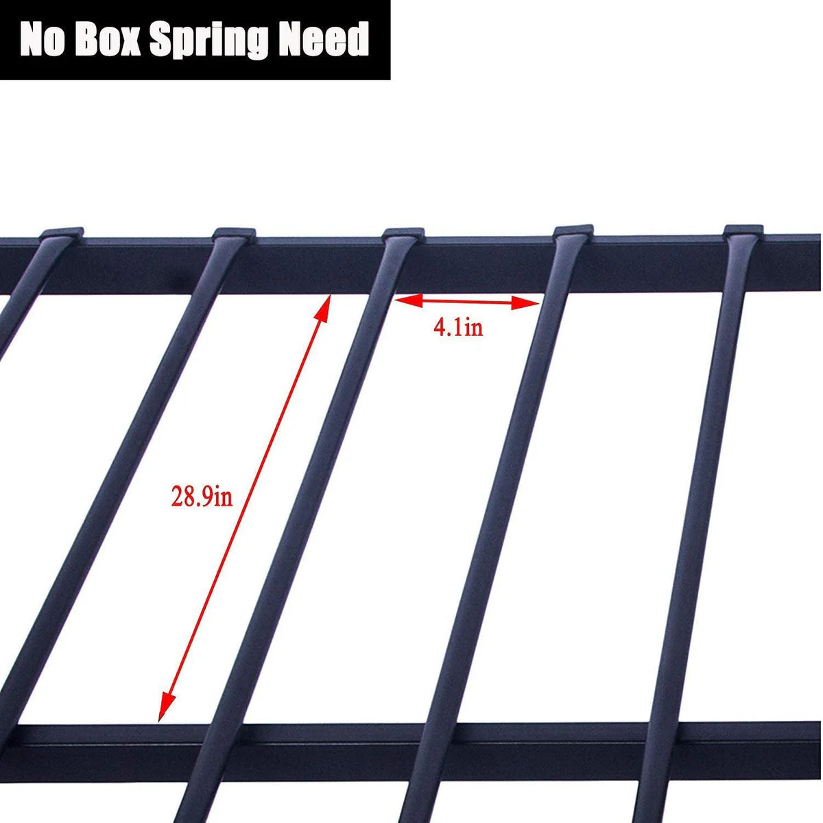 Modern Queen Size 9-Legs Stable Metal Bed Frame Full with Upholstered Headboard Mattress Base