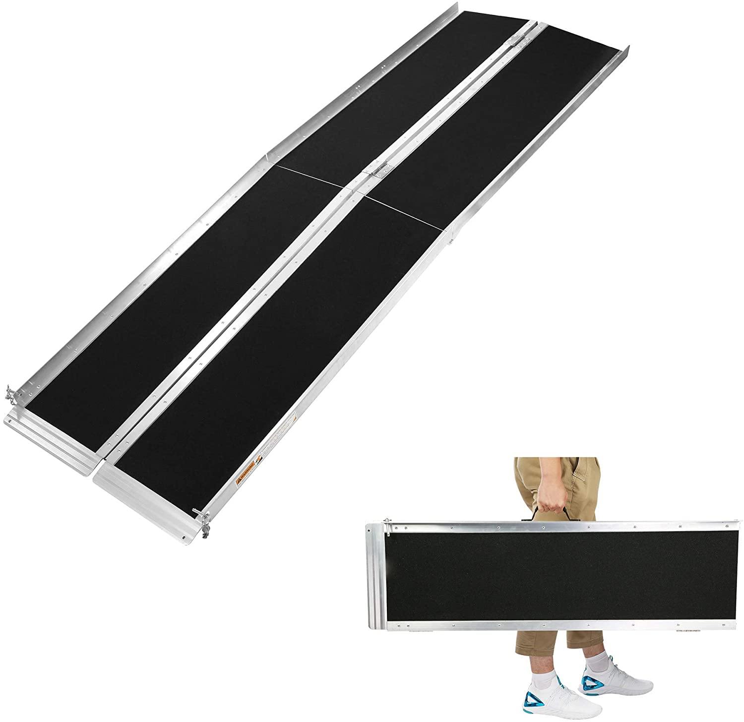 8Ft Ramp For Wheelchair w/Anti-Slip Carpeted Stairs, Mobility Suitcase For Doorways, Stairs, Mobility Scooter