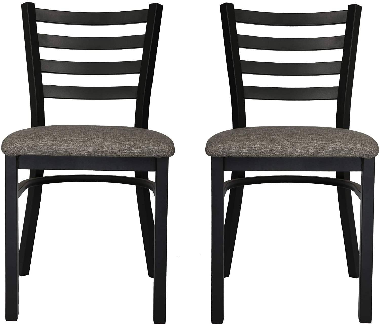 Set of 2 Mid-Century Modern Dining Room Chair with Ergonomic Curved Back Metal Frame Classy Kitchen Side Chair