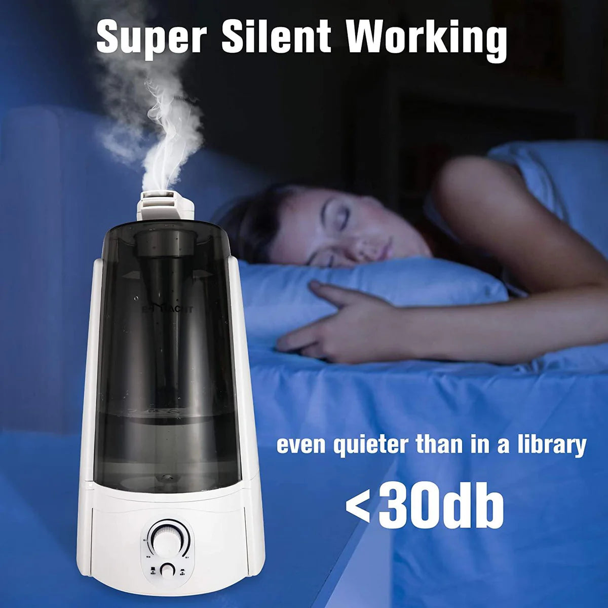 Quiet Ultrasonic Cool Mist Humidifier 5L with Auto Shut-Off Adjustable Mist Output, Black