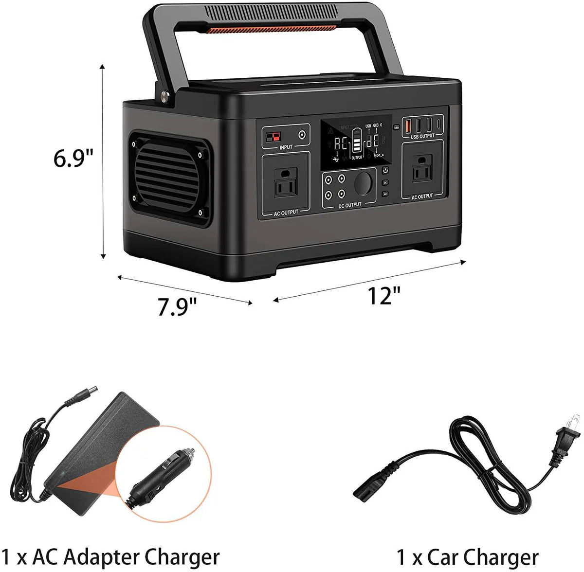 Portable Power Station 500Wh, Multipurpose Portable Power Supply For Home, Travel And Camping With Type-C