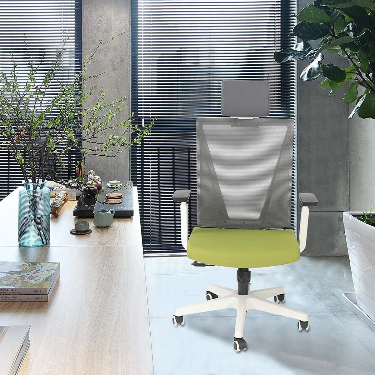 High Back Swivel Chair for Desk with Adjustable Headrest Office Chair Breathable Mesh Ergonomic Desk Chair