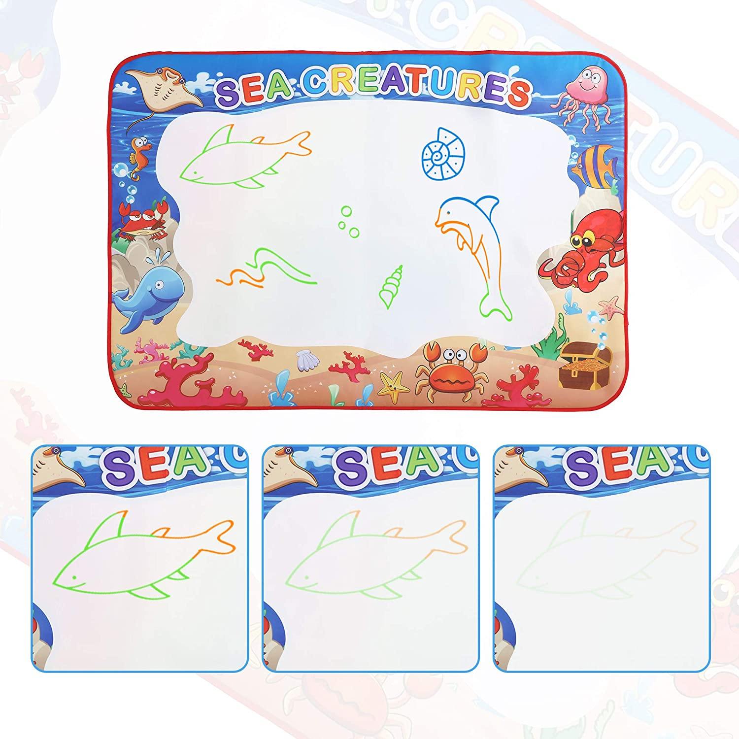 Water Doodle Mat 39 x 28 inches Water Colors Drawing Board for Children Educational Toys for Kids Boys Girls