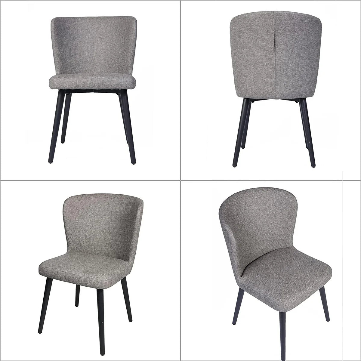 Set of 2 Kitchen Dining Room Chair Leather Chair with Fire Retardant & Water Repellent Vinyl Seat, Grey