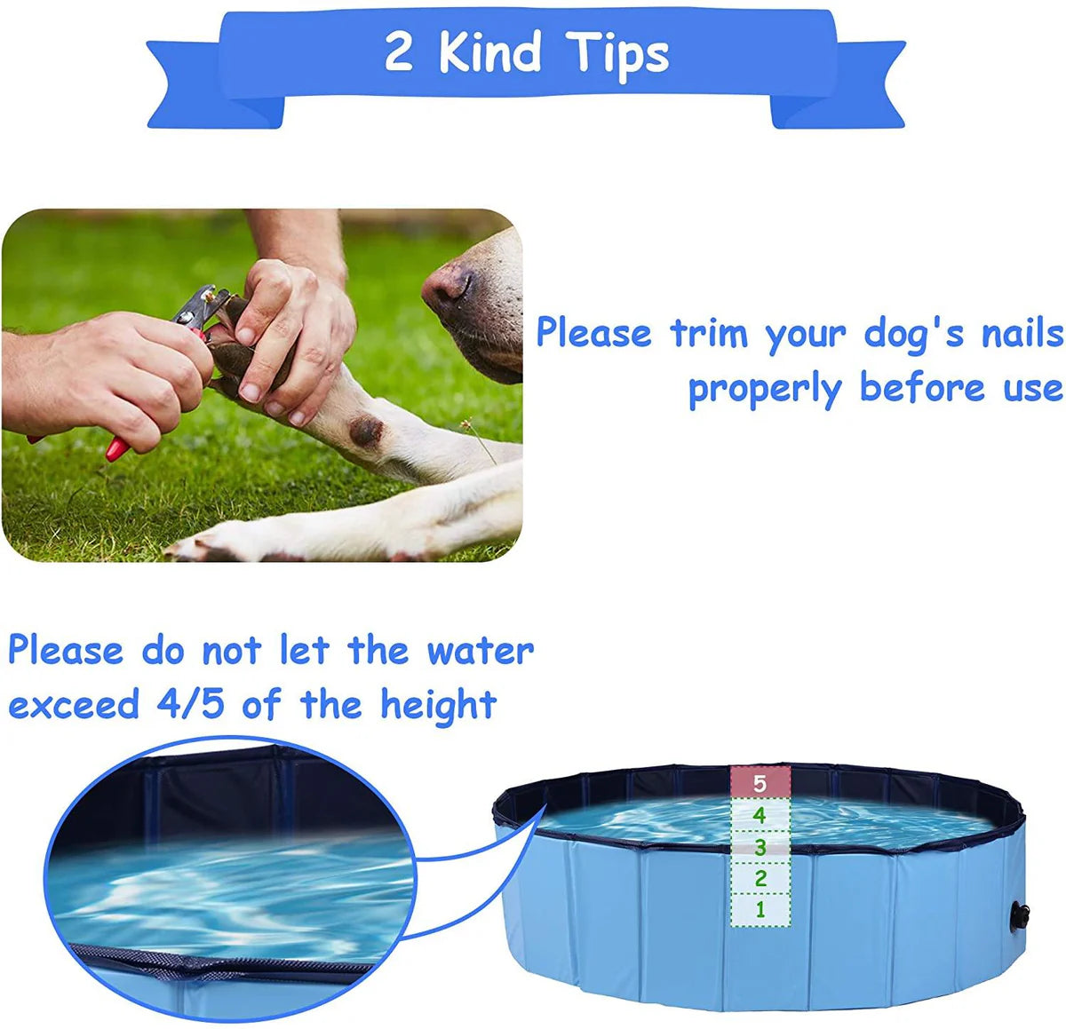 Foldable Pet Swimming Pool Easy to Fold Fill Empty & Clean Slip-Resistant PVC Bathing Tub Kiddie Pool