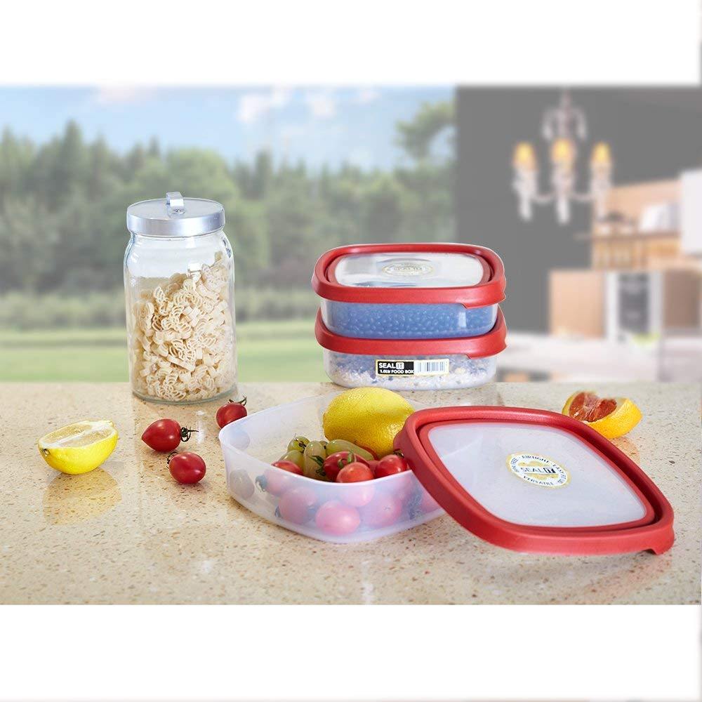 6 Piece Food Storage Container Set with Easy Locking Lids,BPA Free and 100% Leak Proof,Plastic