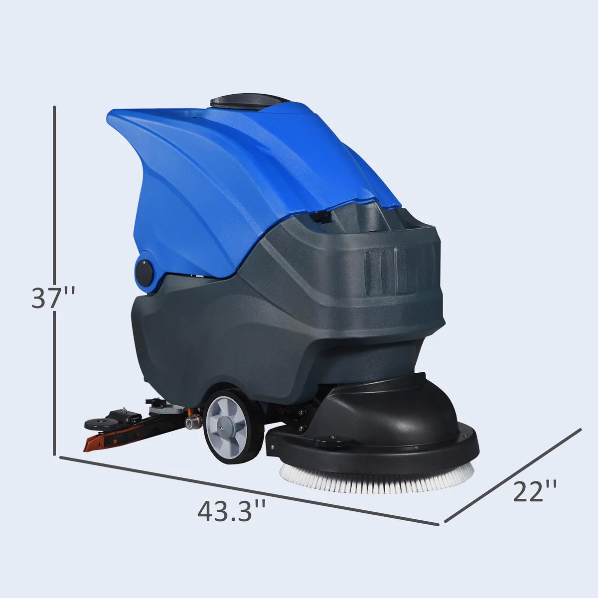 Walk-Behind Commercial Floor Scrubber with 20.8" Cleaning Path