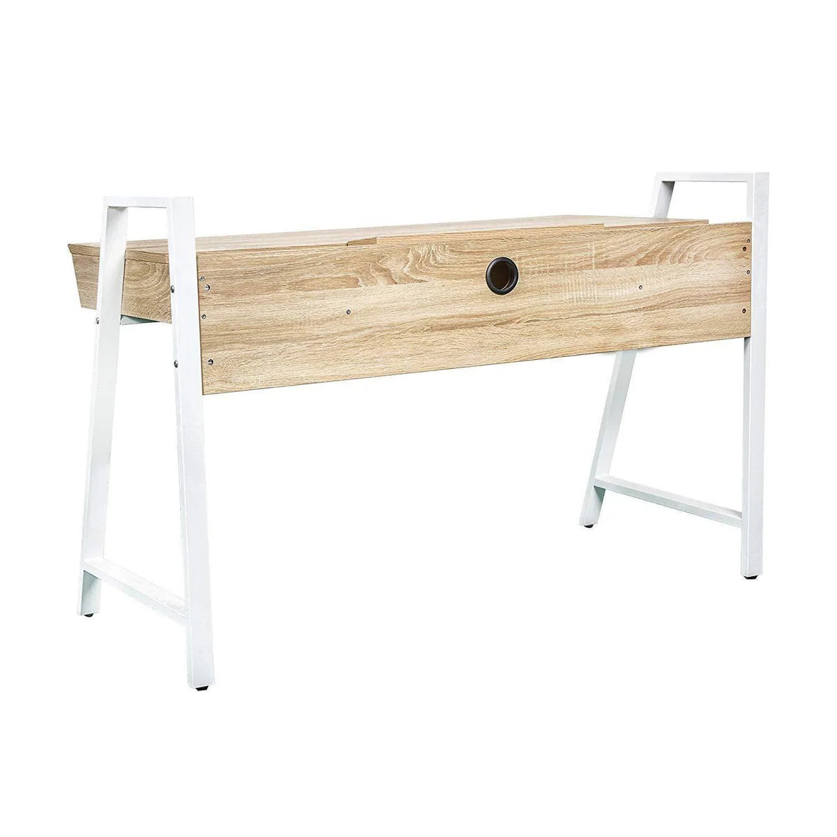 Wood Computer Desk Computer Table Writing Desk Workstation Study Home Office Furniture with Two Drawers,White