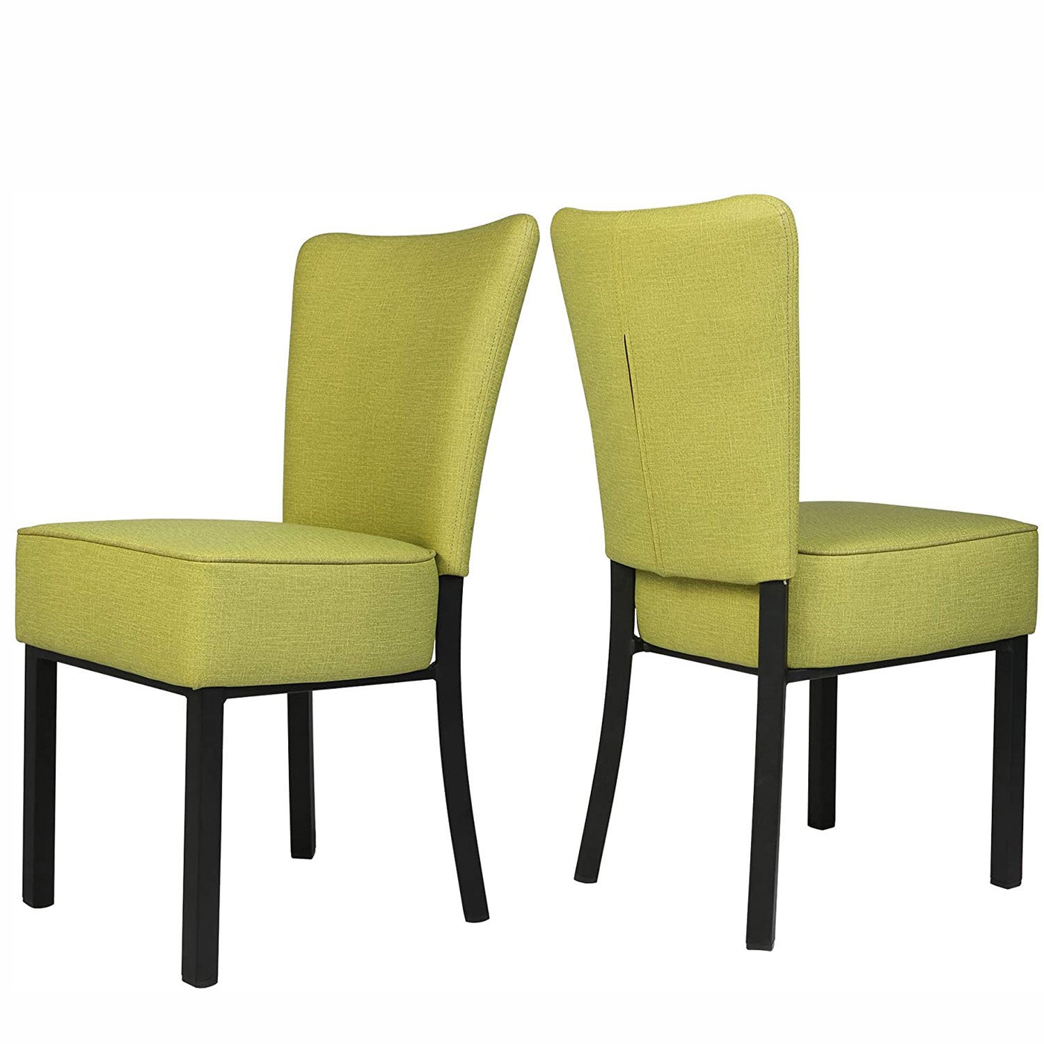 Set of 2 Upholstered Dining Chairs PU Leather Dining Room Side Chairs, Green