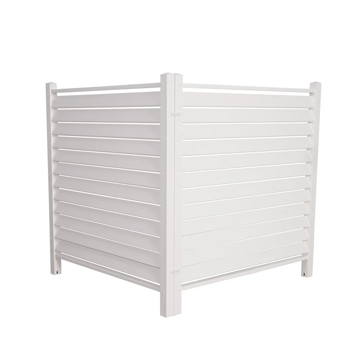 Air Conditioner Fence Privacy Screen 48"x 48", Louvered Outdoor Privacy Vinyl Fence Panels, 2 Panels, White