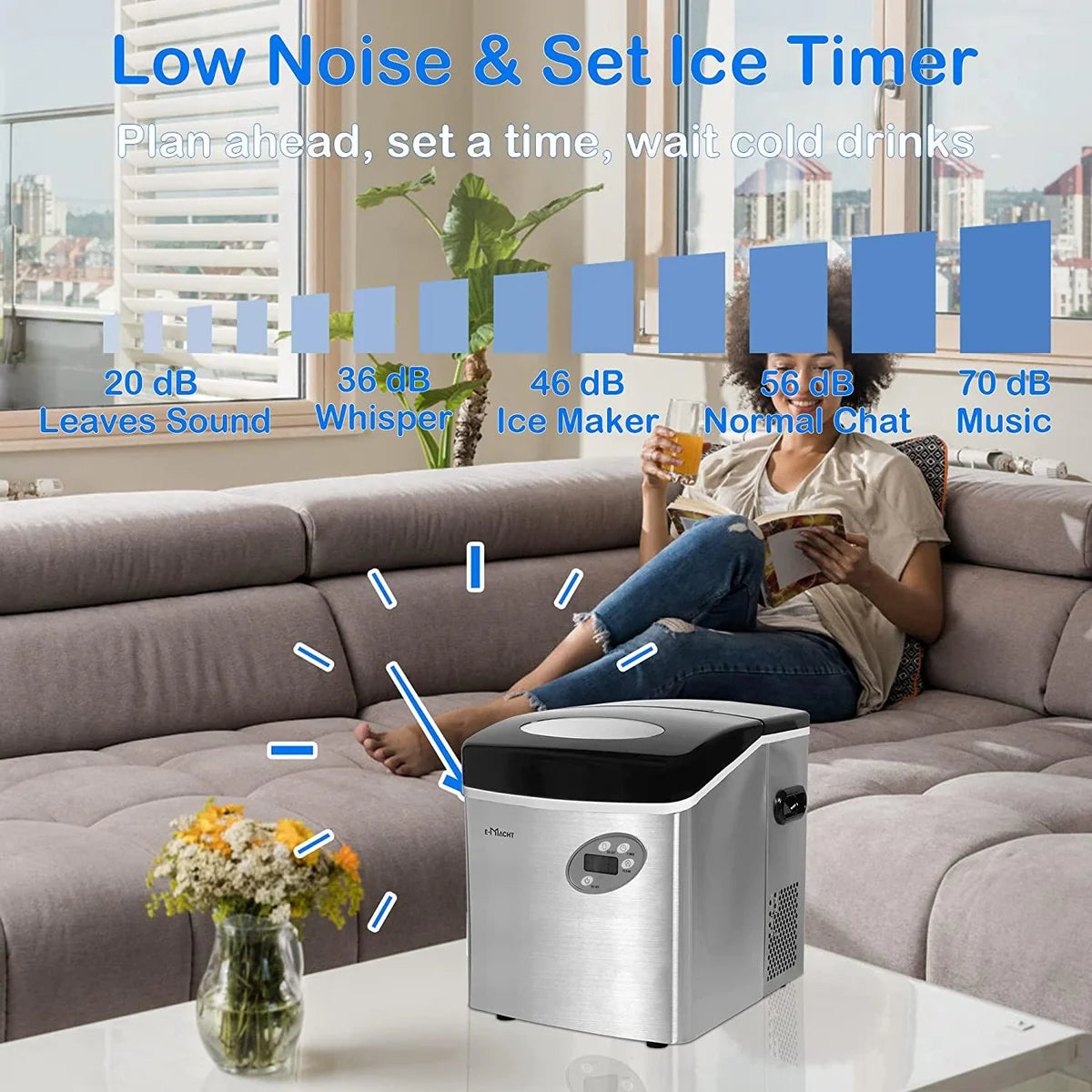 Portable Countertop Ice Maker Machine with Self-Cleaning Function